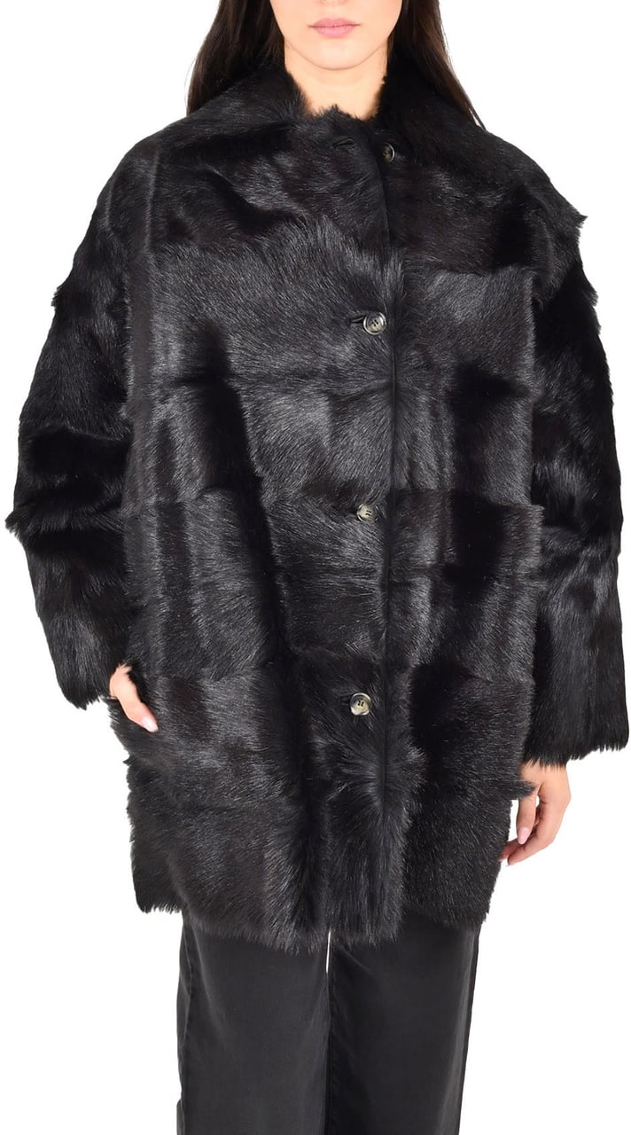 Alberta Ferretti Coats Black Zwart