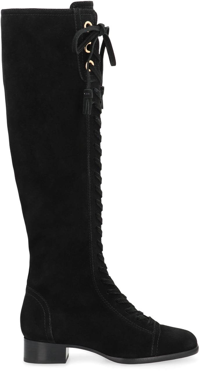Alberta Ferretti Suede leather boots Zwart