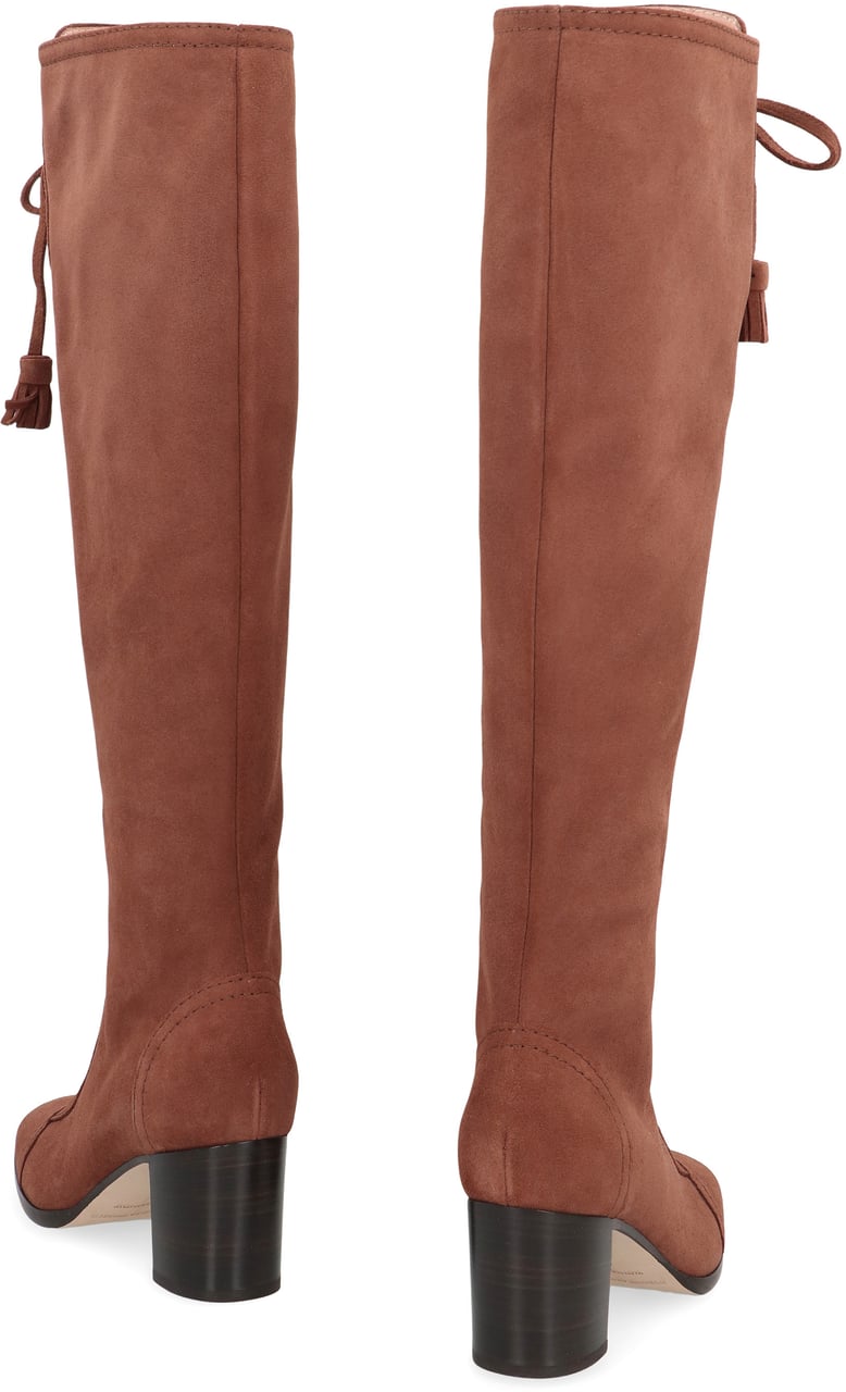 Alberta Ferretti Suede knee high boots Bruin