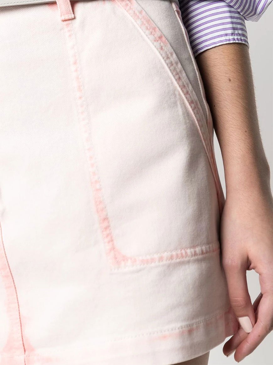 Alberta Ferretti Pink Cotton Mini Skirt Neutraal