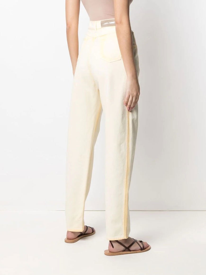 Alberta Ferretti Relaxed Straight-Leg Pants With Five-Pocket Styling Neutraal