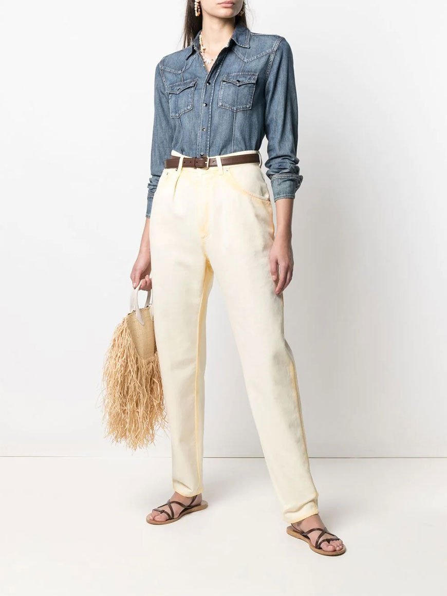 Alberta Ferretti Relaxed Straight-Leg Pants With Five-Pocket Styling Neutraal