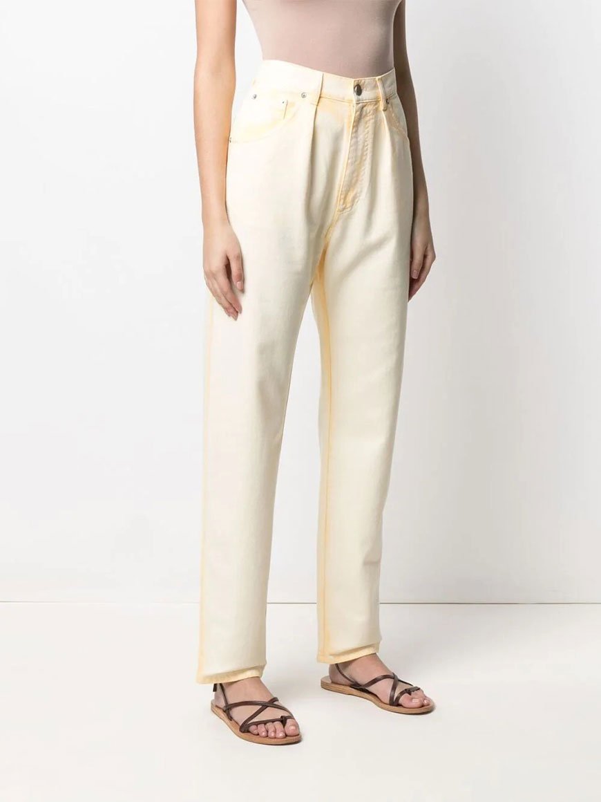Alberta Ferretti Relaxed Straight-Leg Pants With Five-Pocket Styling Neutraal