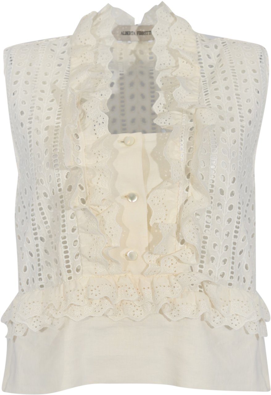 Alberta Ferretti Top White Wit