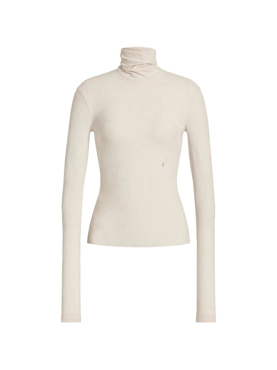Alberta Ferretti Neutrals Triacetate Blend Fitted Turtleneck Top Neutraal