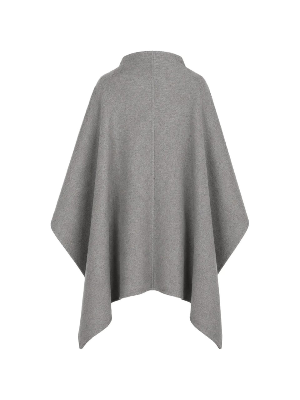 Alberta Ferretti Two-Tone Wool Cape With Structured Neckline Grijs