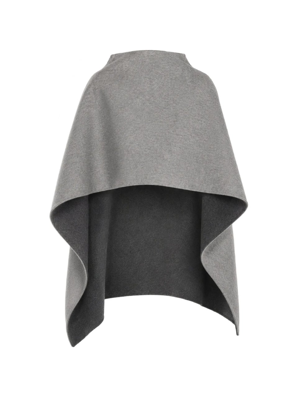 Alberta Ferretti Two-Tone Wool Cape With Structured Neckline Grijs
