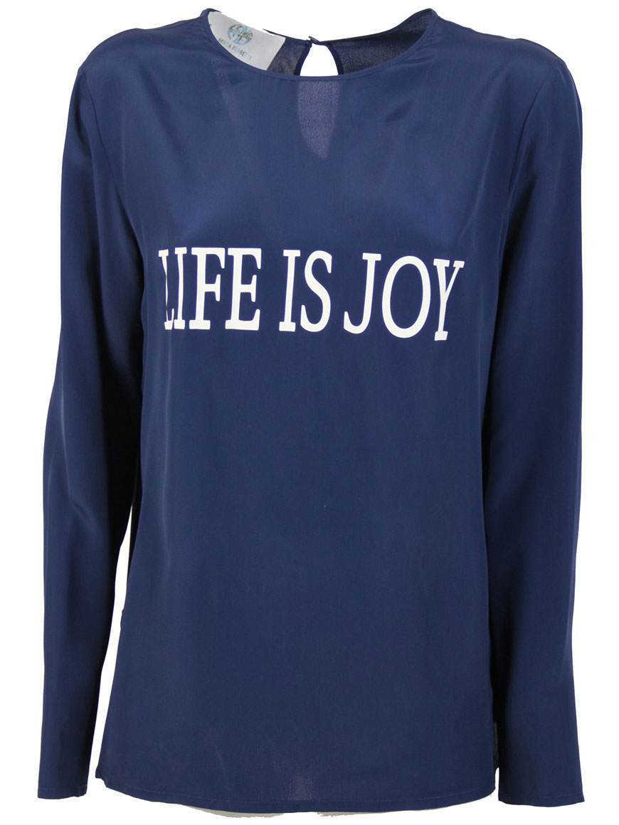Alberta Ferretti Long-Sleeved Blouse With Keyhole Closure And Graphic Print Groen