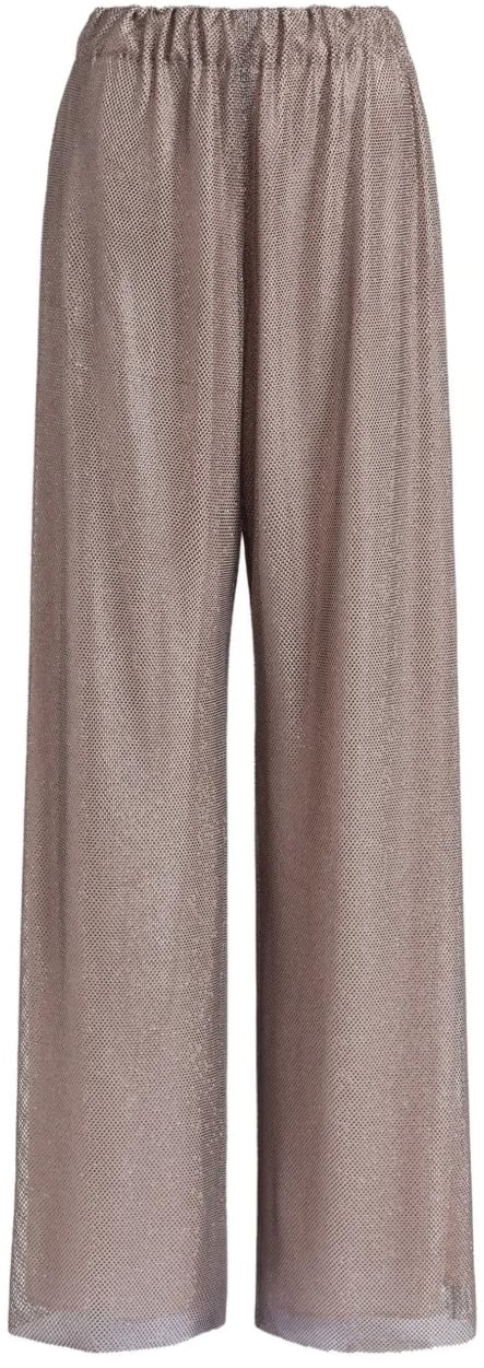 Alberta Ferretti Wide-Leg Pants with Elastic Waistband and Sheer Fabric Grijs