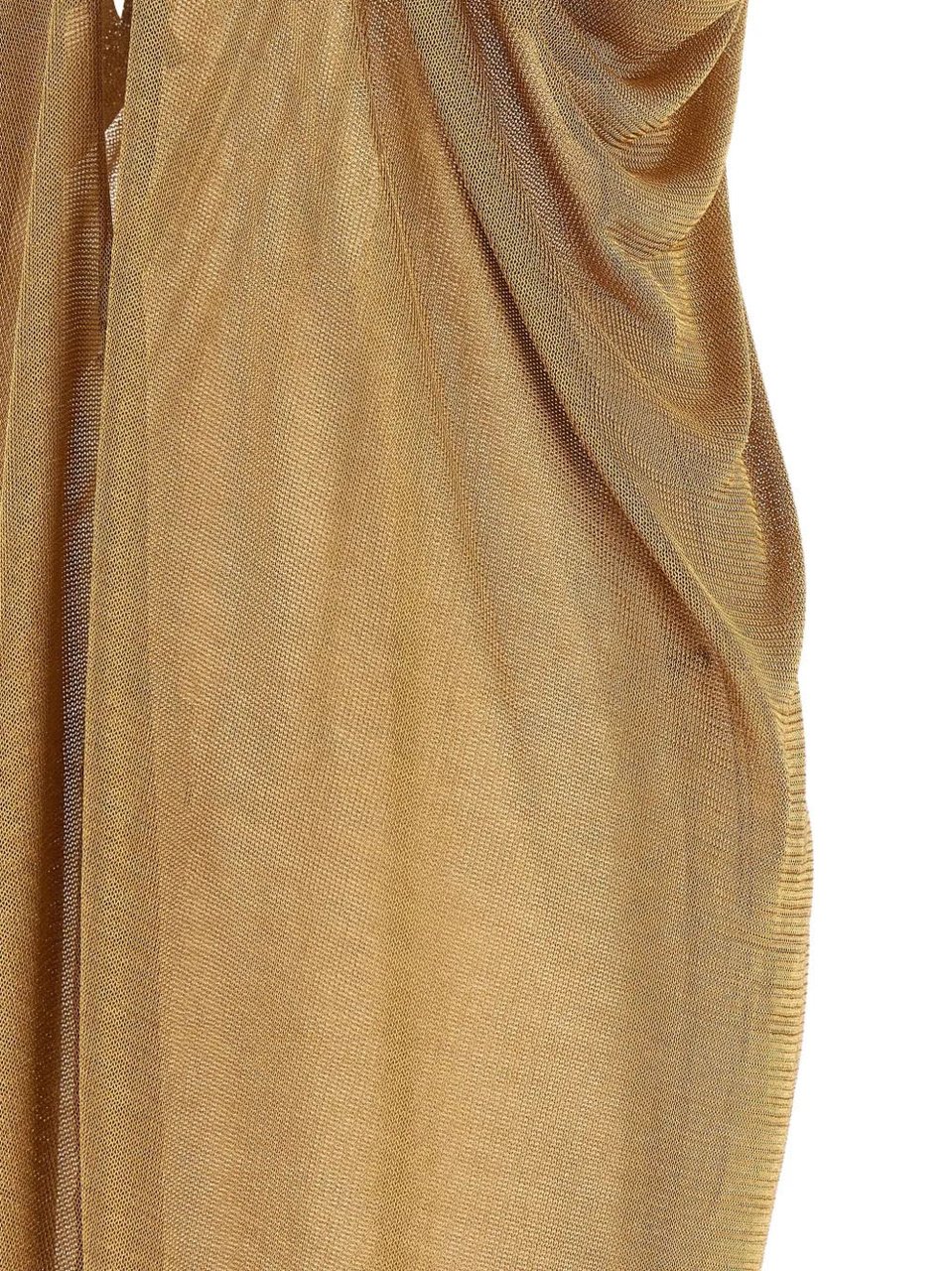 Alberta Ferretti Flowing Maxi Dress with Halter Neckline and Keyhole Detail Bruin