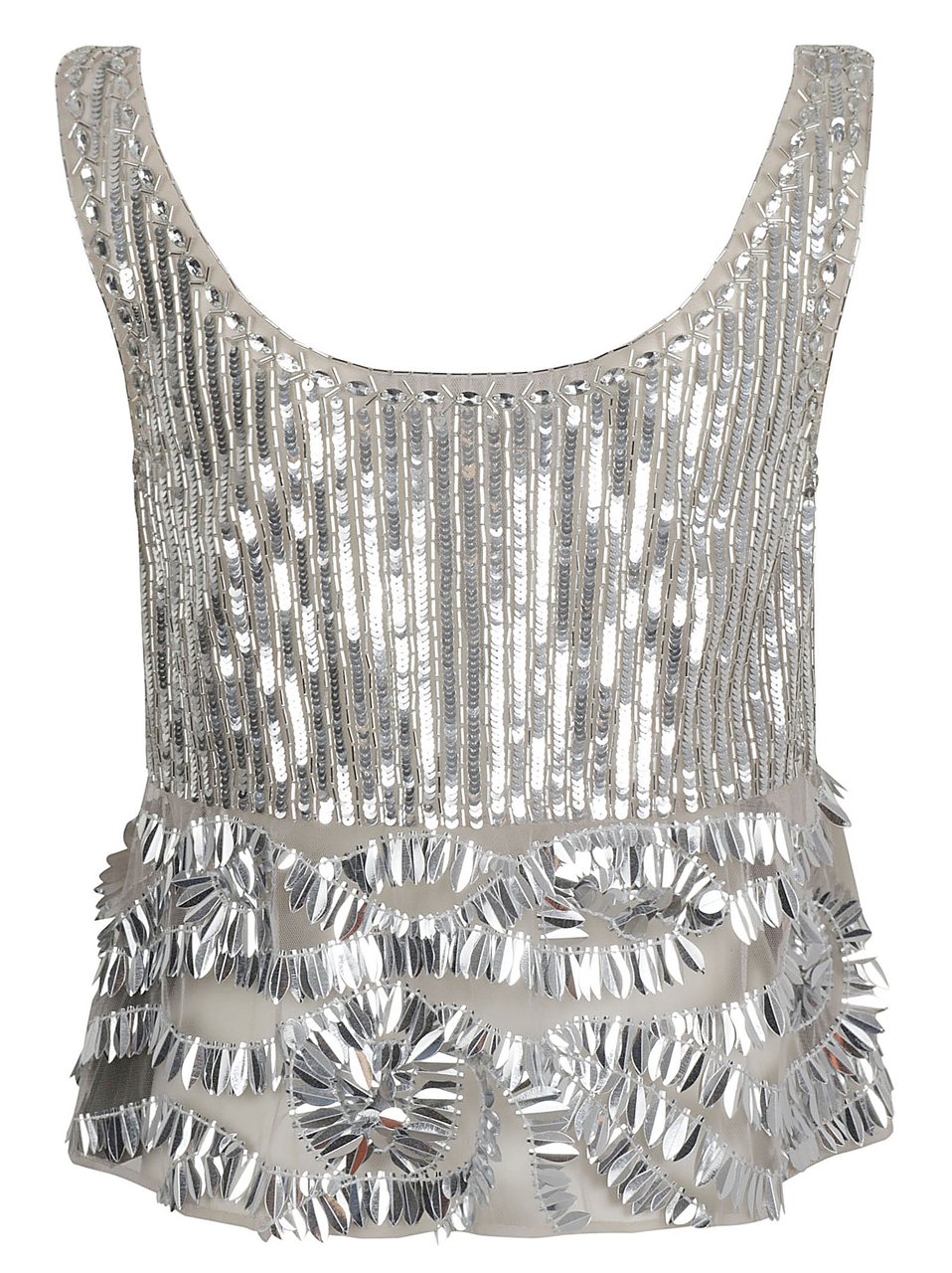 Alberta Ferretti Fitted Grey Top with Draping Grijs