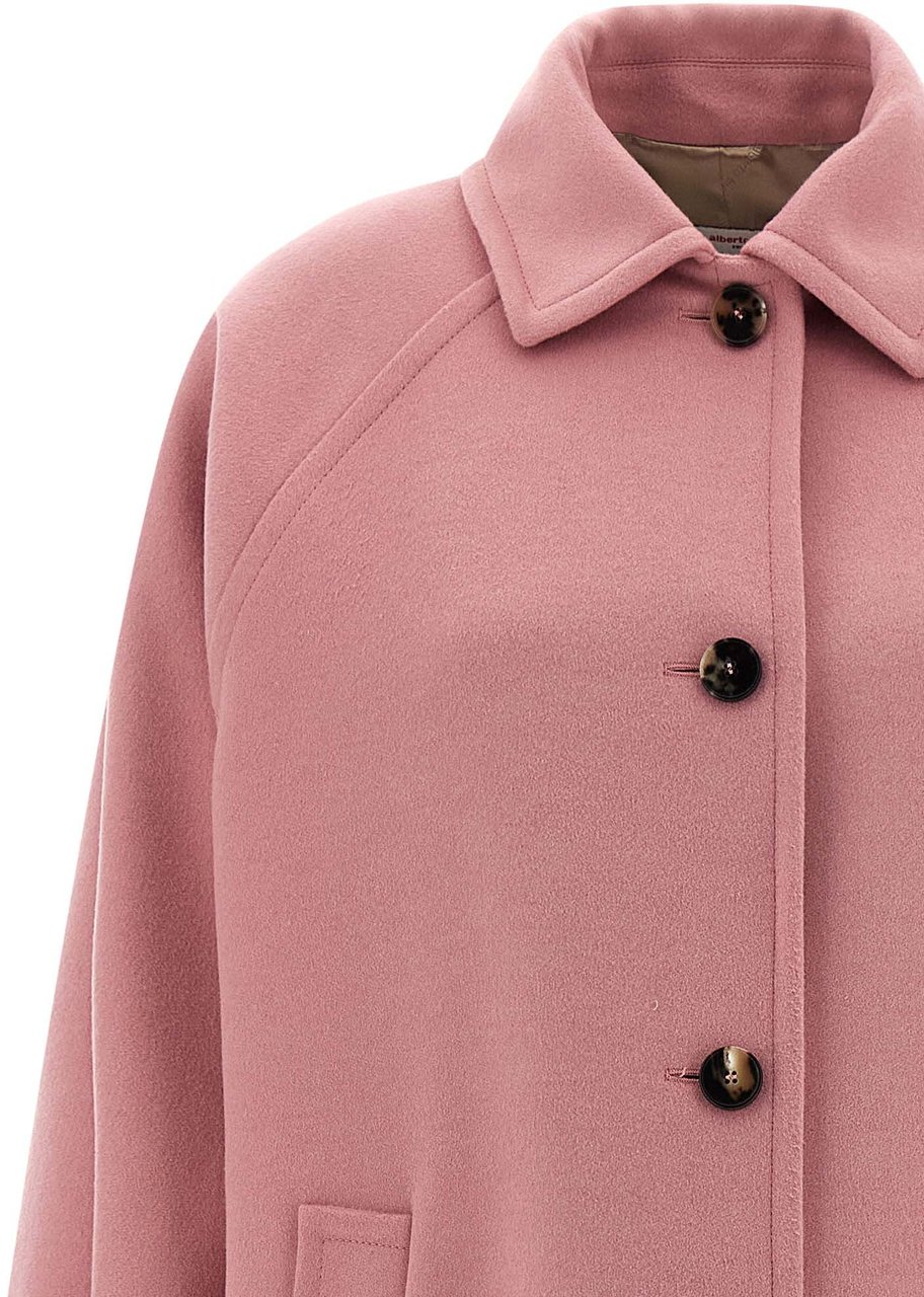Alberto Biani Multicolor Virgin Wool Coat Roze