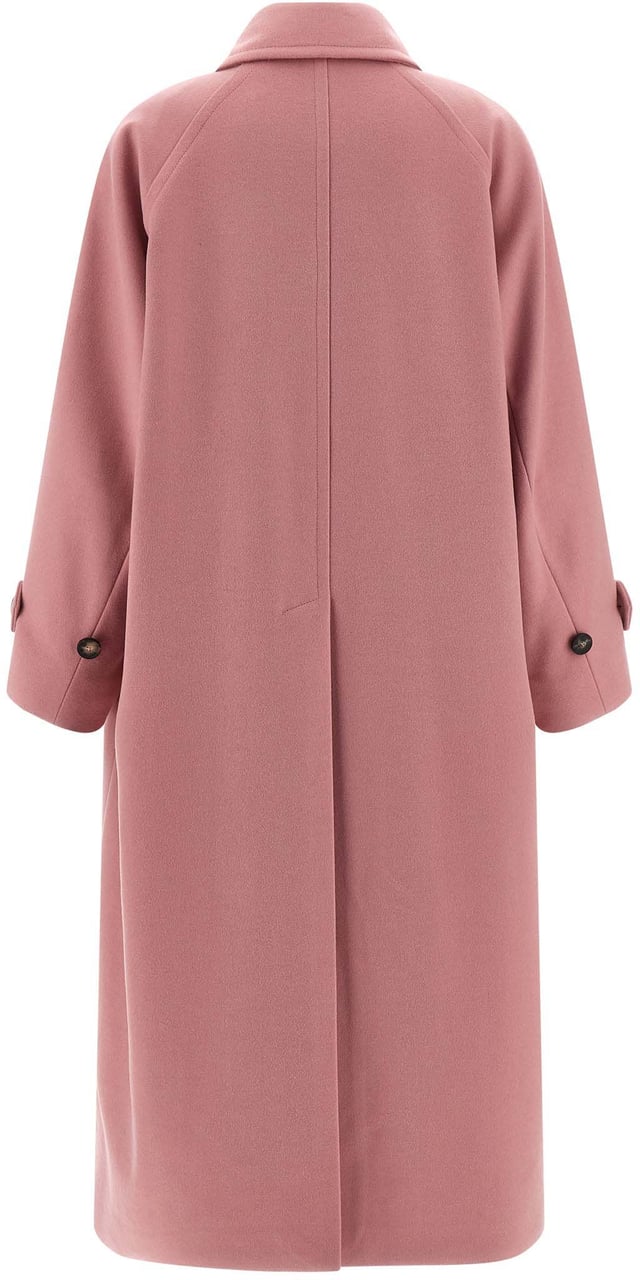 Alberto Biani Multicolor Virgin Wool Coat Roze