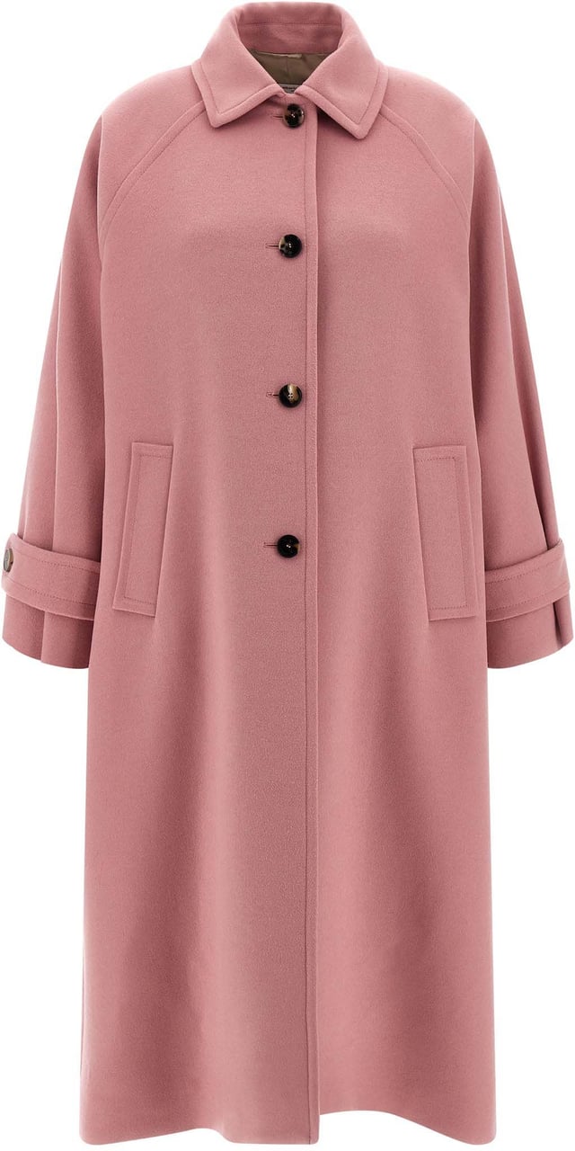 Alberto Biani Multicolor Virgin Wool Coat Roze