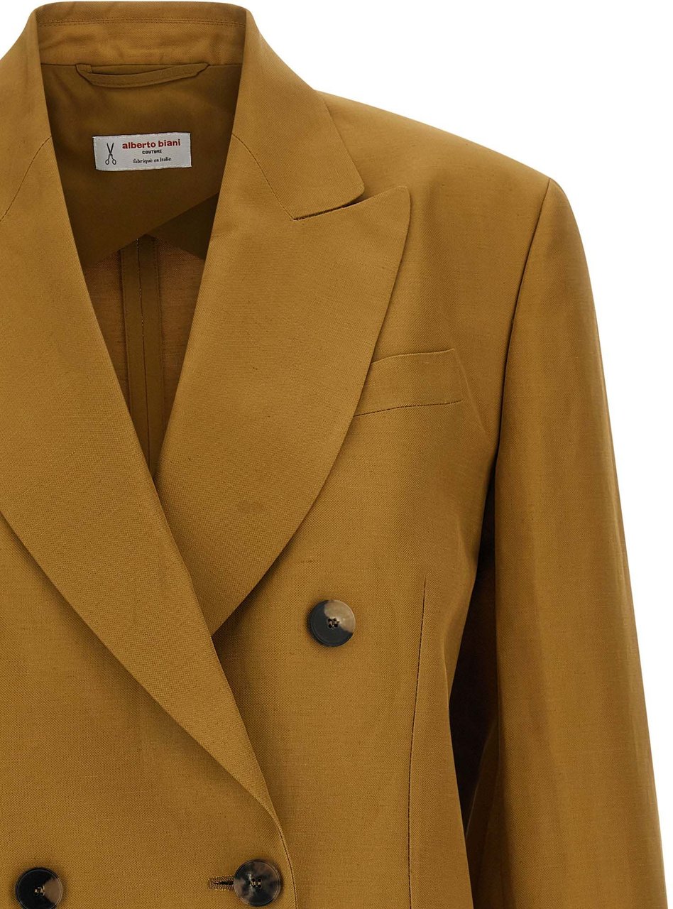 Alberto Biani Brown Viscose Blazer Bruin