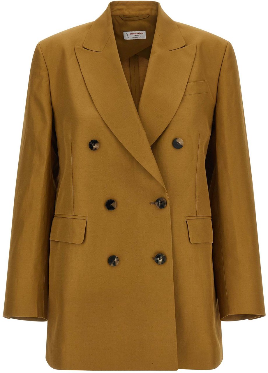 Alberto Biani Brown Viscose Blazer Bruin