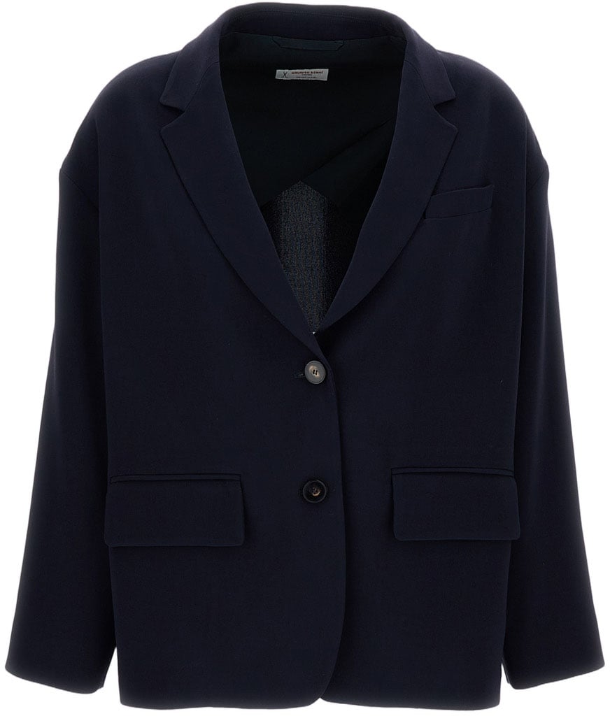 Alberto Biani Single-Breasted Relaxed Blazer Neutraal