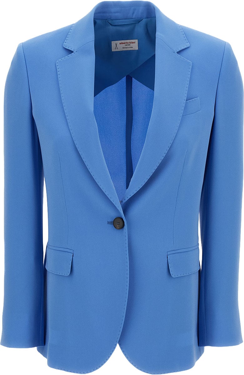 Alberto Biani Single-Breasted Cady Blazer Neutraal