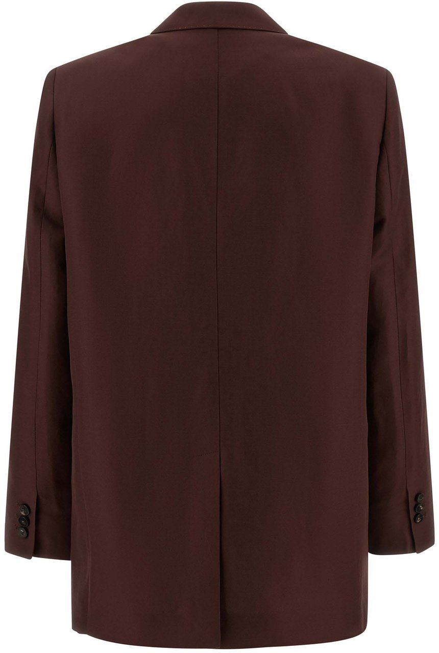 Alberto Biani Brown Viscose Blazer Bruin