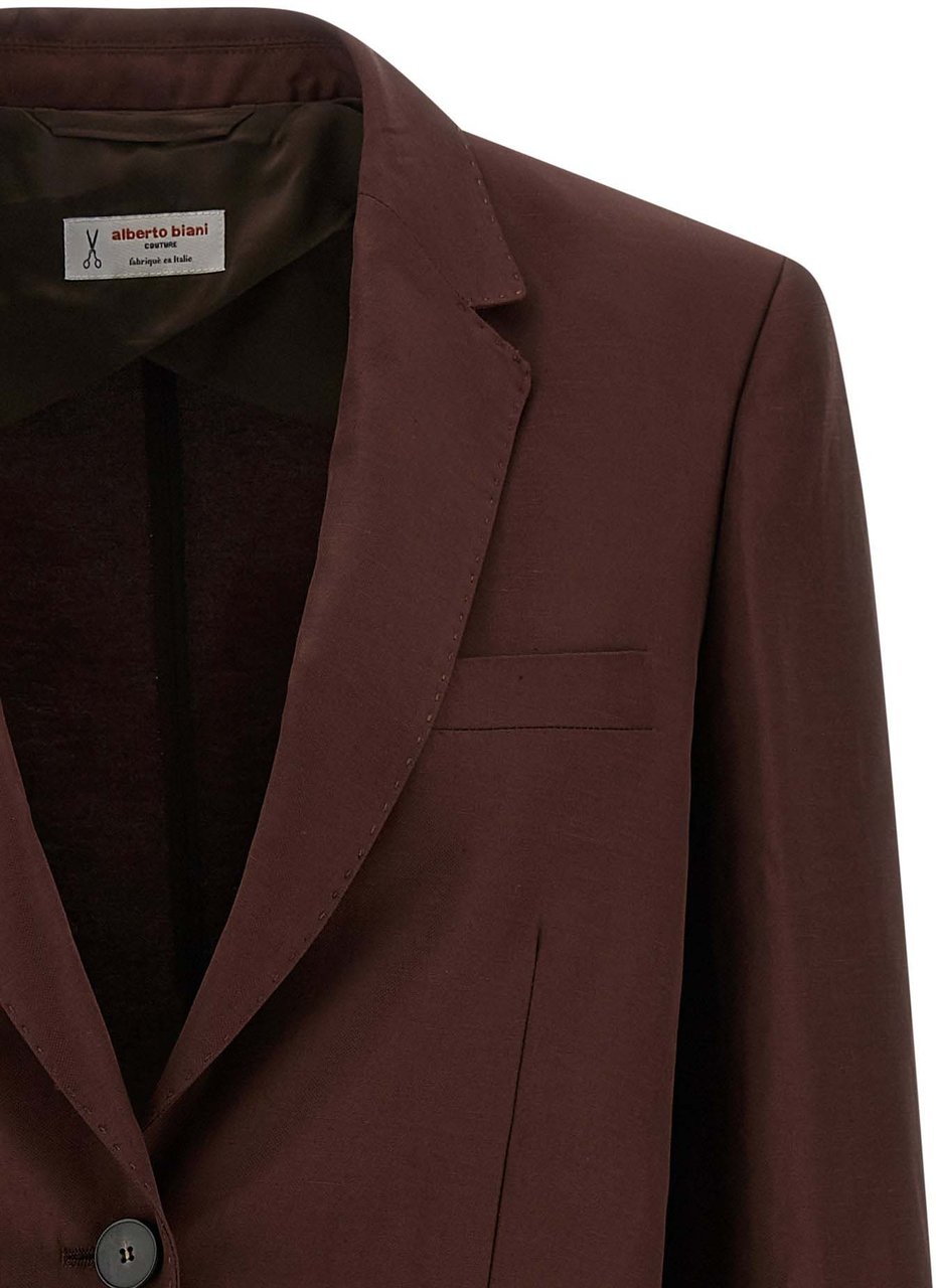 Alberto Biani Brown Viscose Blazer Bruin