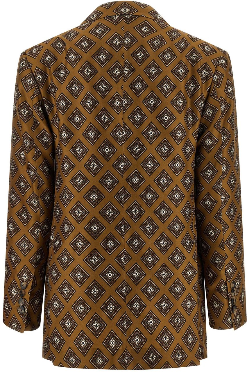 Alberto Biani Brown Silk Blazer Bruin