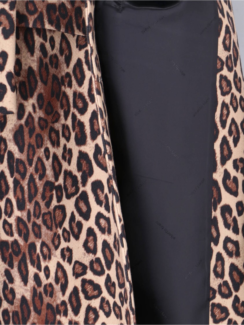Alberto Biani Structured Multicolor Coat With Zipper Closure Bruin