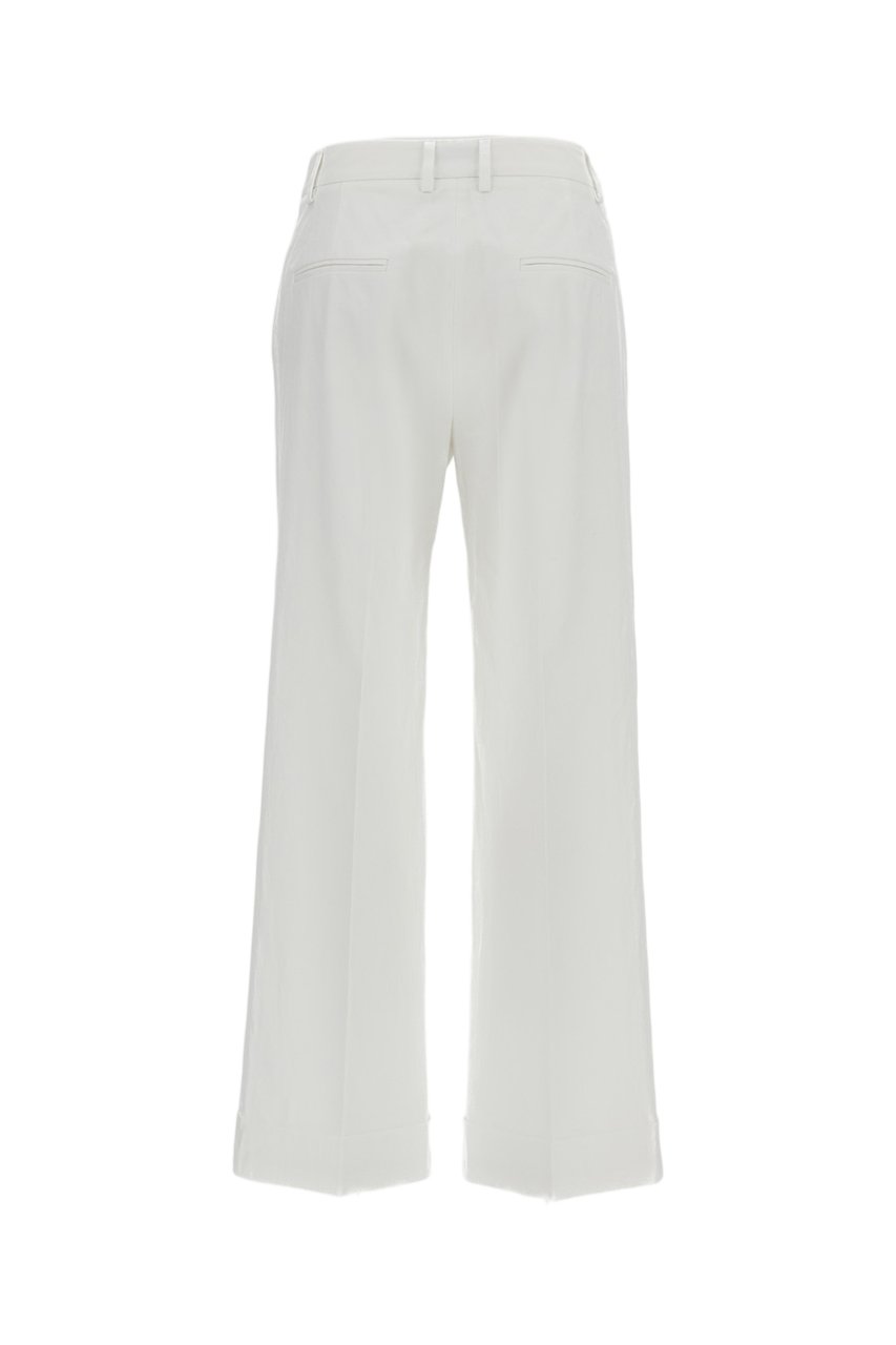 Alberto Biani White Wide-Leg Pressed Crease Pants Wit