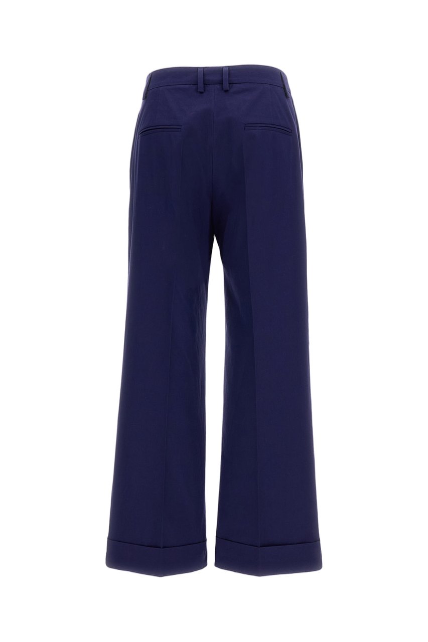 Alberto Biani Blue Wide-Leg Pressed Crease Pants Blauw