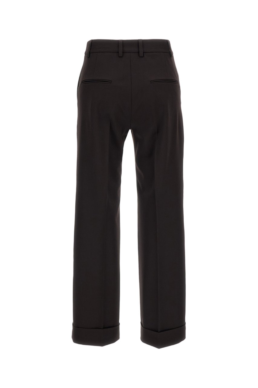 Alberto Biani Brown Charlie Tailored Wool Straight-Leg Pants Bruin