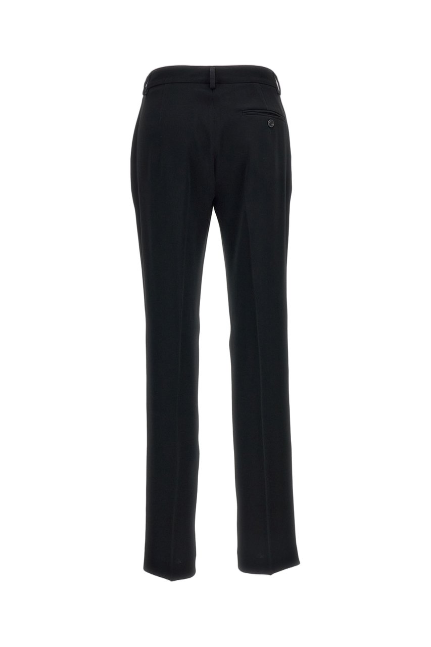 Alberto Biani Black Straight-Leg Fluid Fabric Cropped Pants Zwart