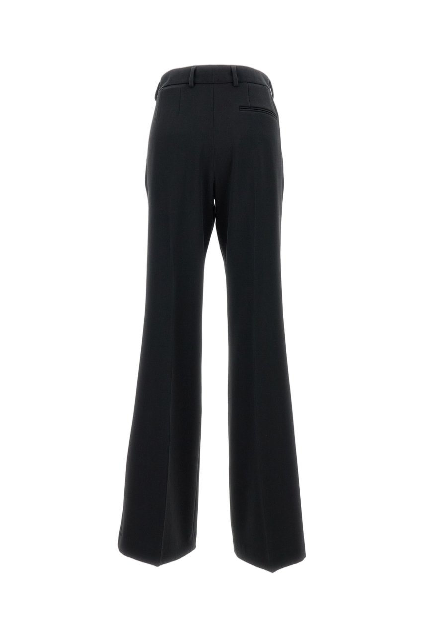 Alberto Biani Flared Black Cady Trousers with Tailored Silhouette Zwart