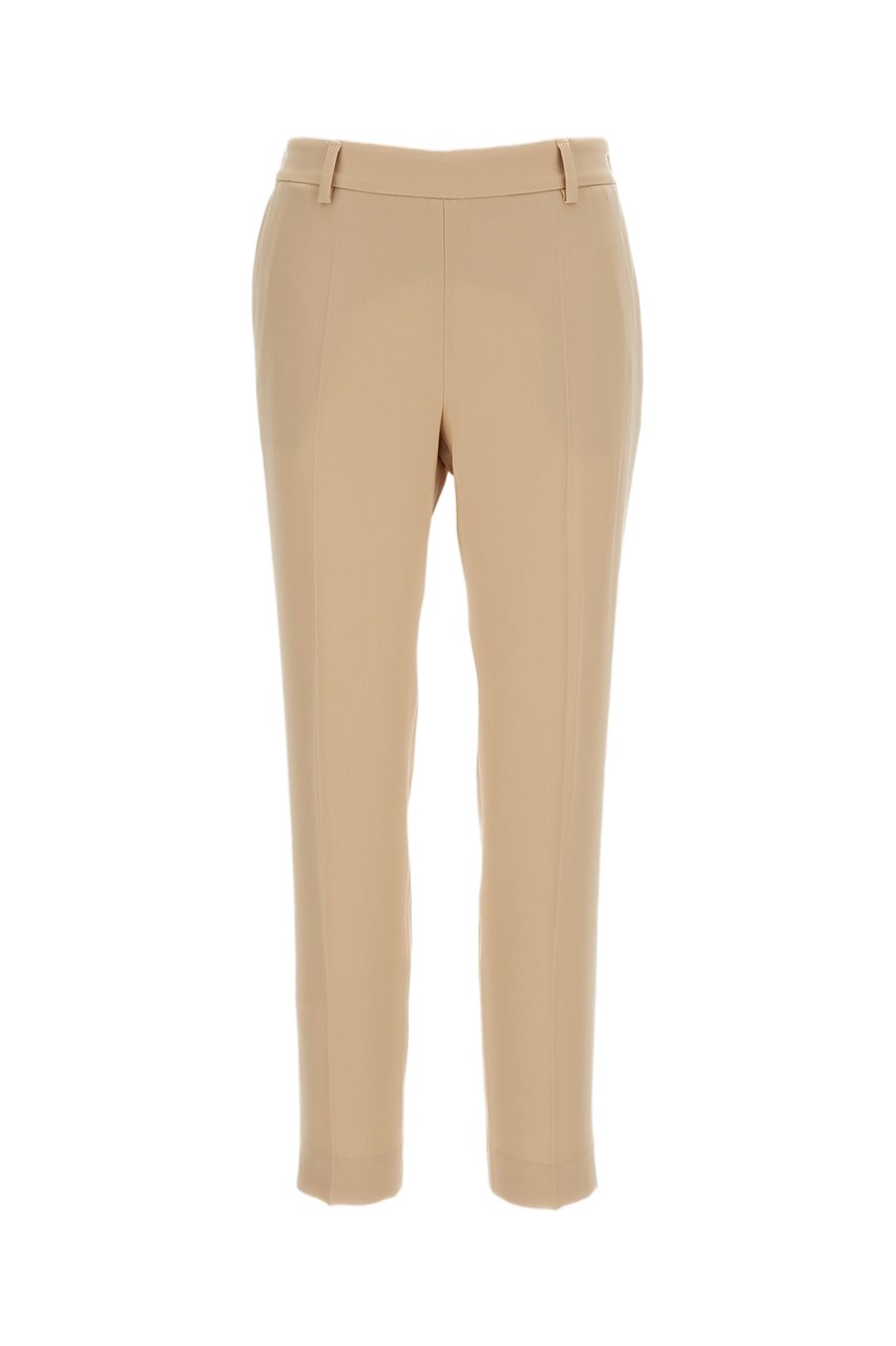 Alberto Biani Beige Straight Leg Cady Formal Pants Neutraal