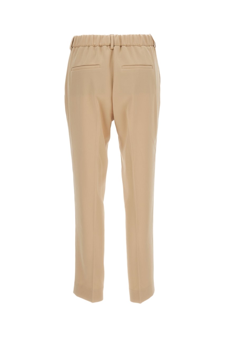Alberto Biani Beige Straight Leg Cady Formal Pants Neutraal