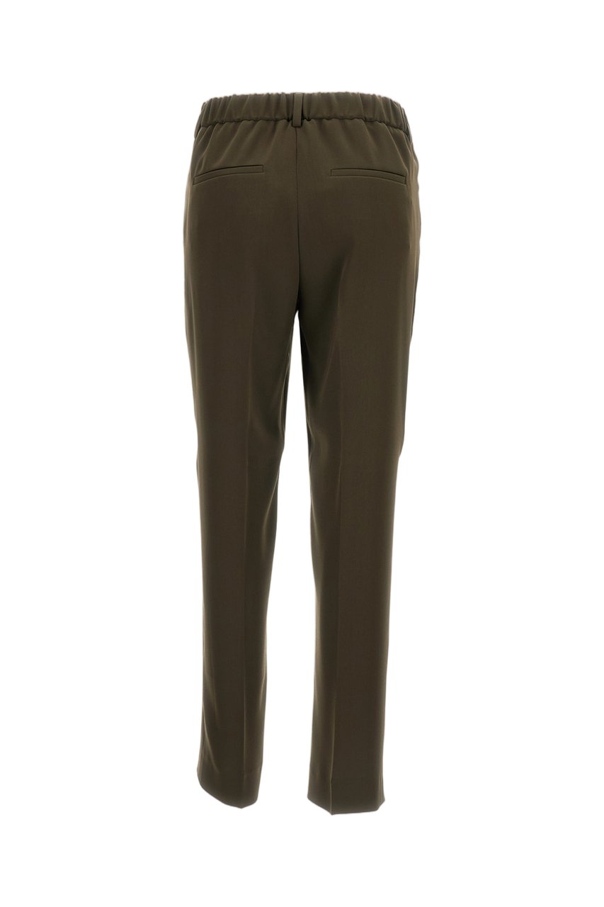 Alberto Biani Green Straight-Leg Pressed Crease Cropped Pants Groen