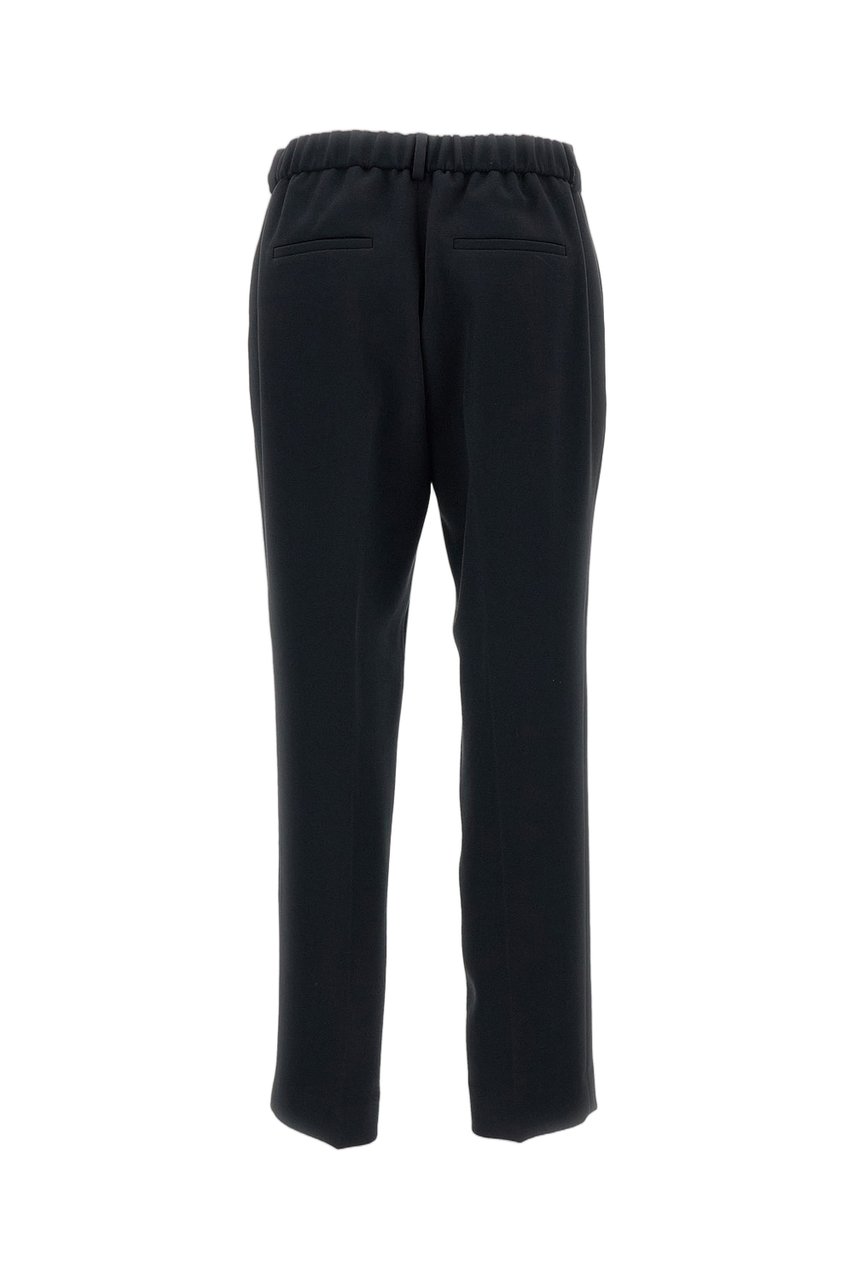 Alberto Biani Straight-Leg Trousers with Elasticated Waistband and Side Pockets Zwart