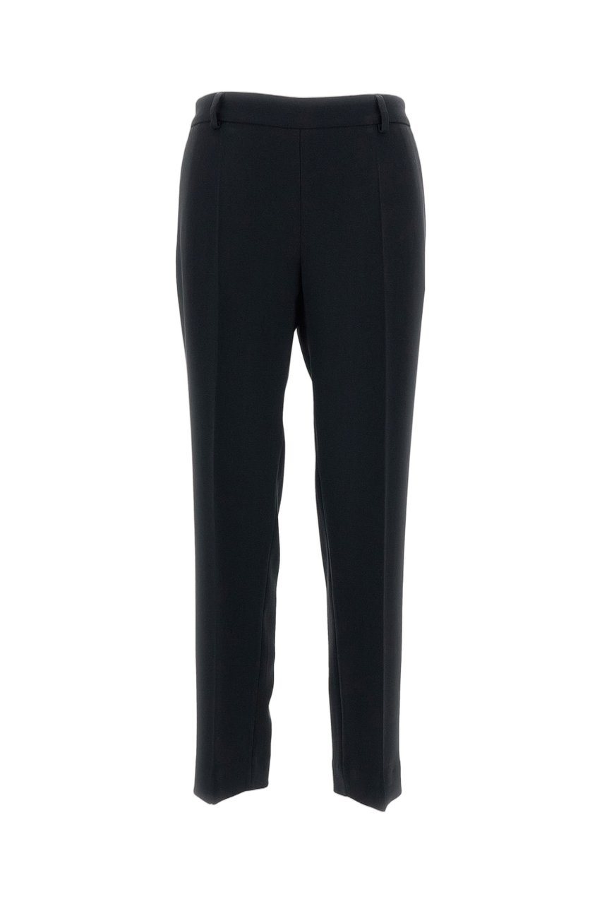 Alberto Biani Straight-Leg Trousers with Elasticated Waistband and Side Pockets Zwart