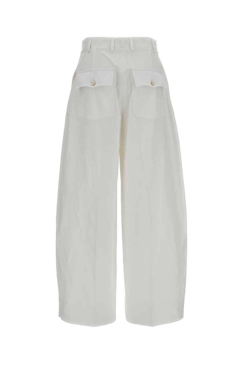 Alberto Biani Wide-Leg Cotton Trousers Neutraal