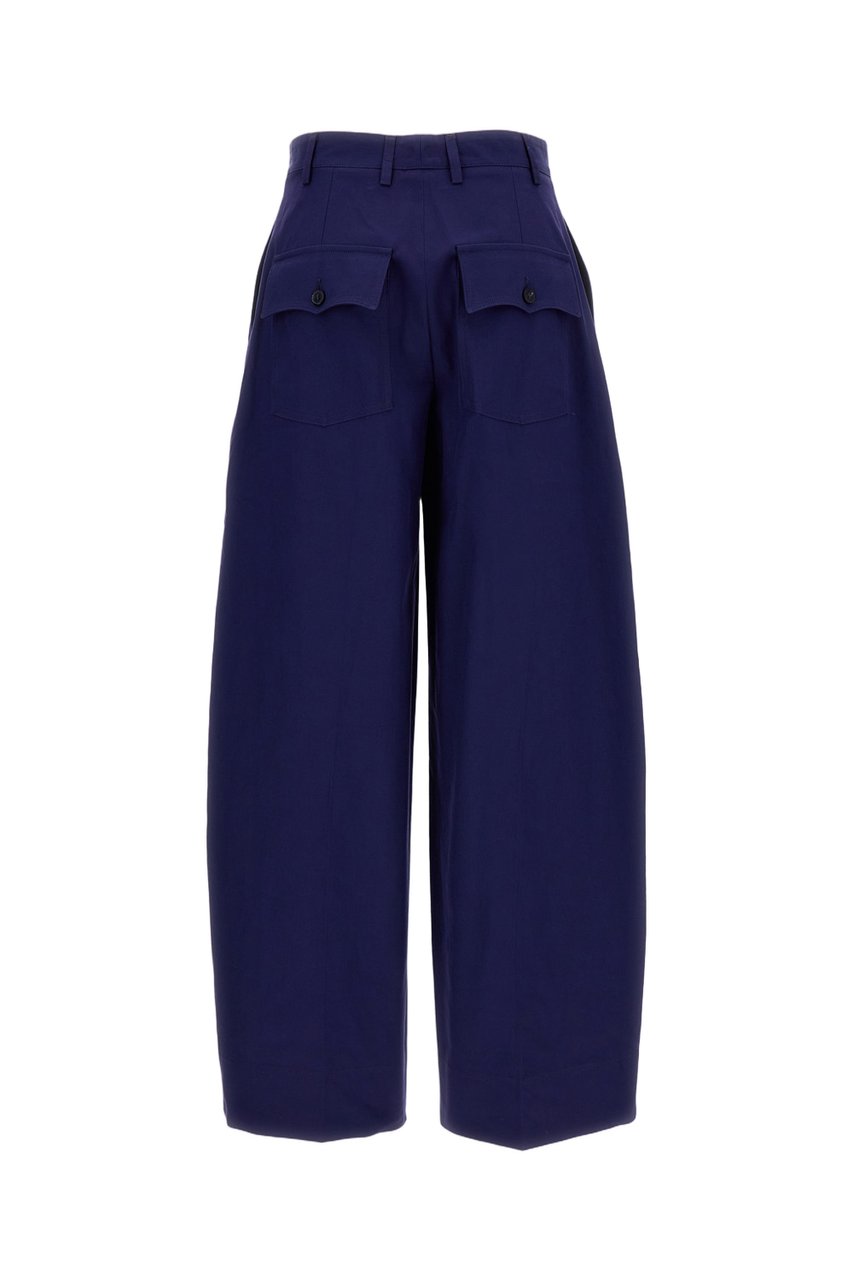Alberto Biani Wide-Leg Cotton Trousers Neutraal