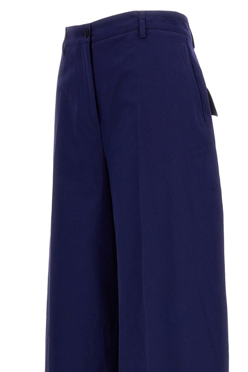 Alberto Biani Wide-Leg Cotton Trousers Neutraal