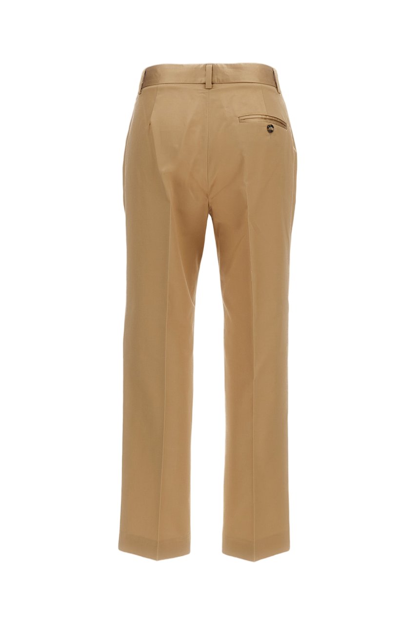 Alberto Biani Beige Silk-Blend Straight-Leg Cropped Pants Neutraal