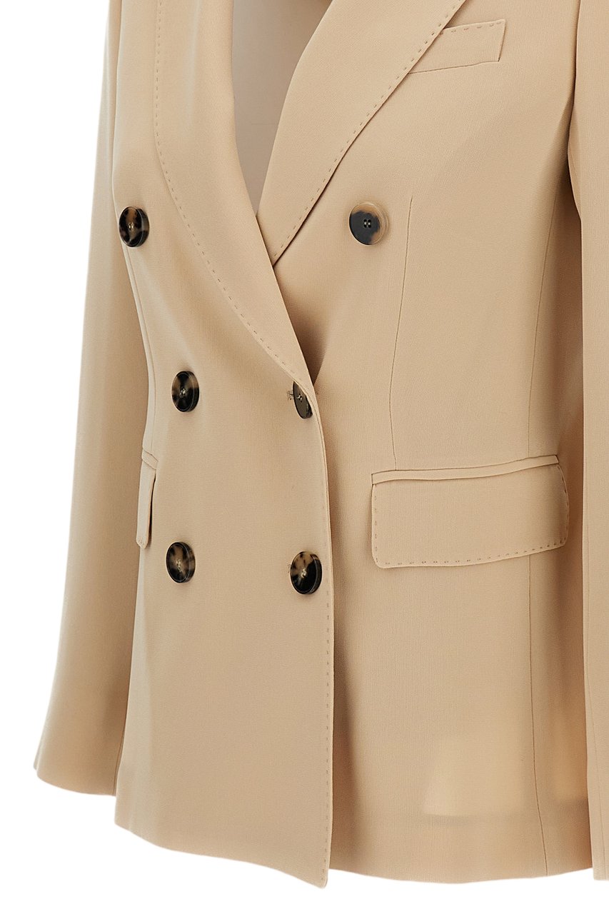 Alberto Biani Double-Breasted Tailored Blazer Neutraal