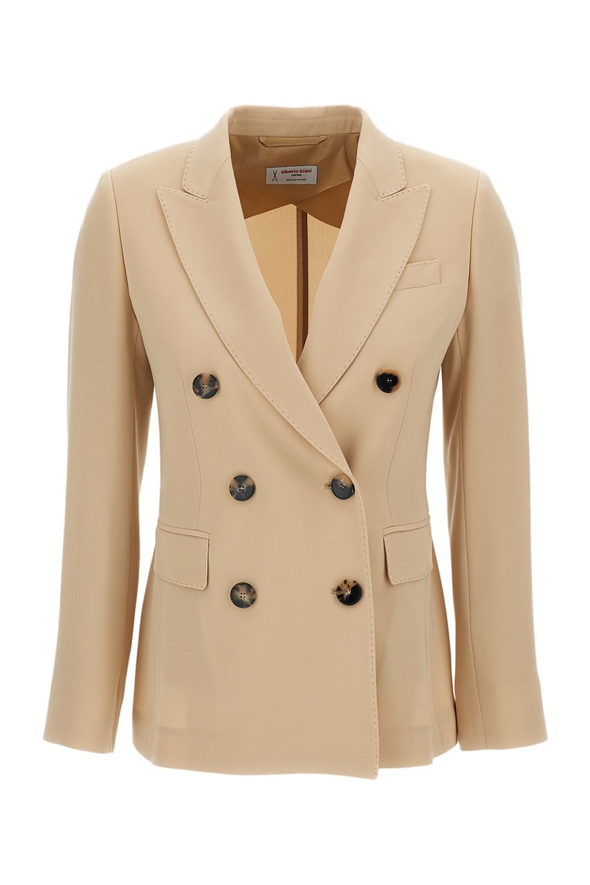 Alberto Biani Double-Breasted Tailored Blazer Neutraal