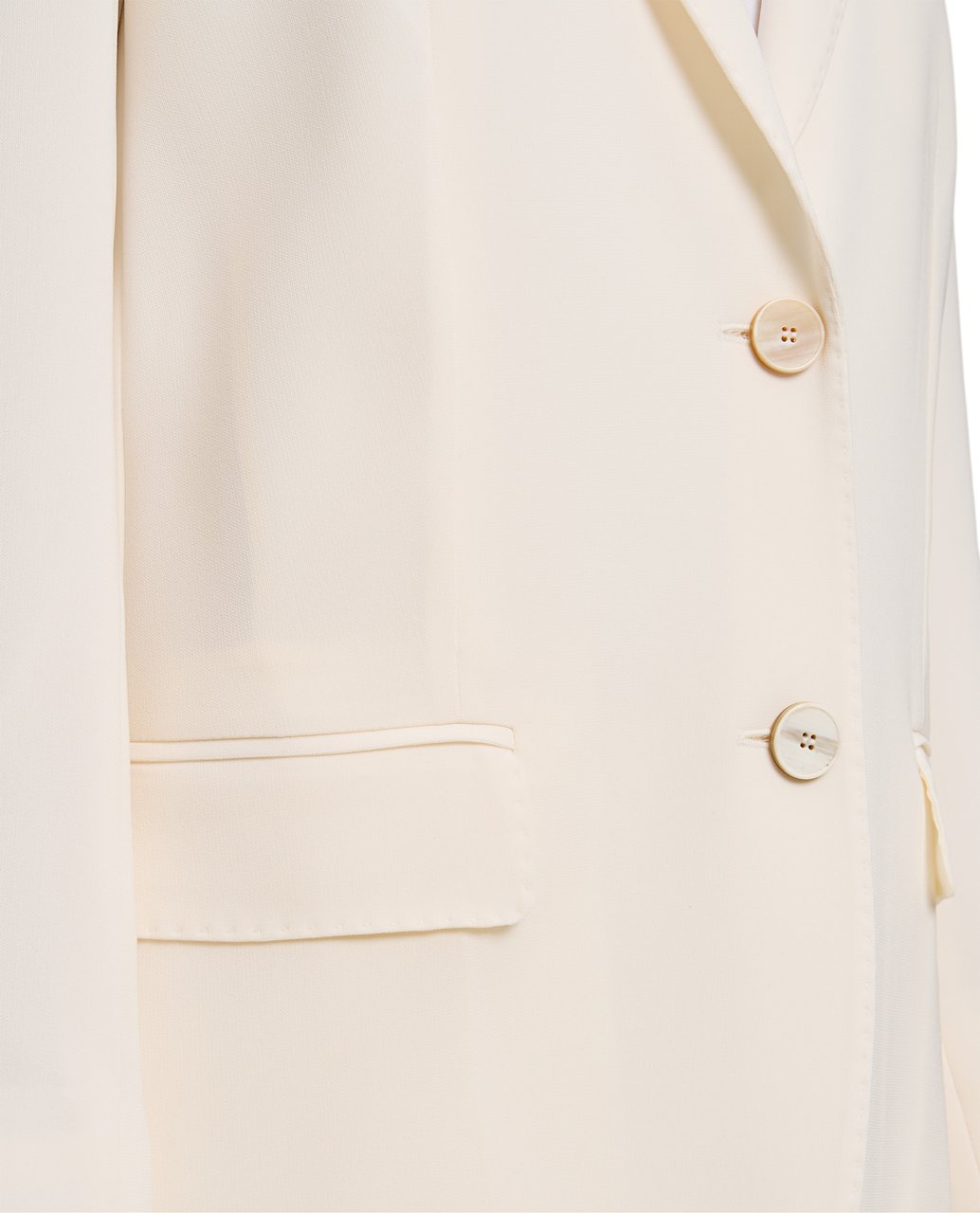 Alberto Biani Slim Fit White Blazer With Pointed Lapels And Flap Pockets Wit