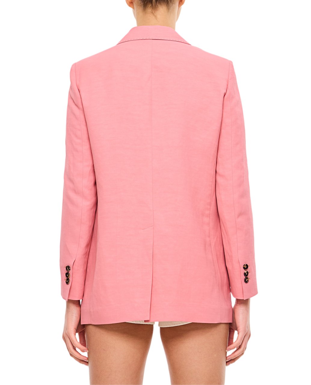 Alberto Biani Tailored Pink Lapel Jacket With Flap Pockets Roze