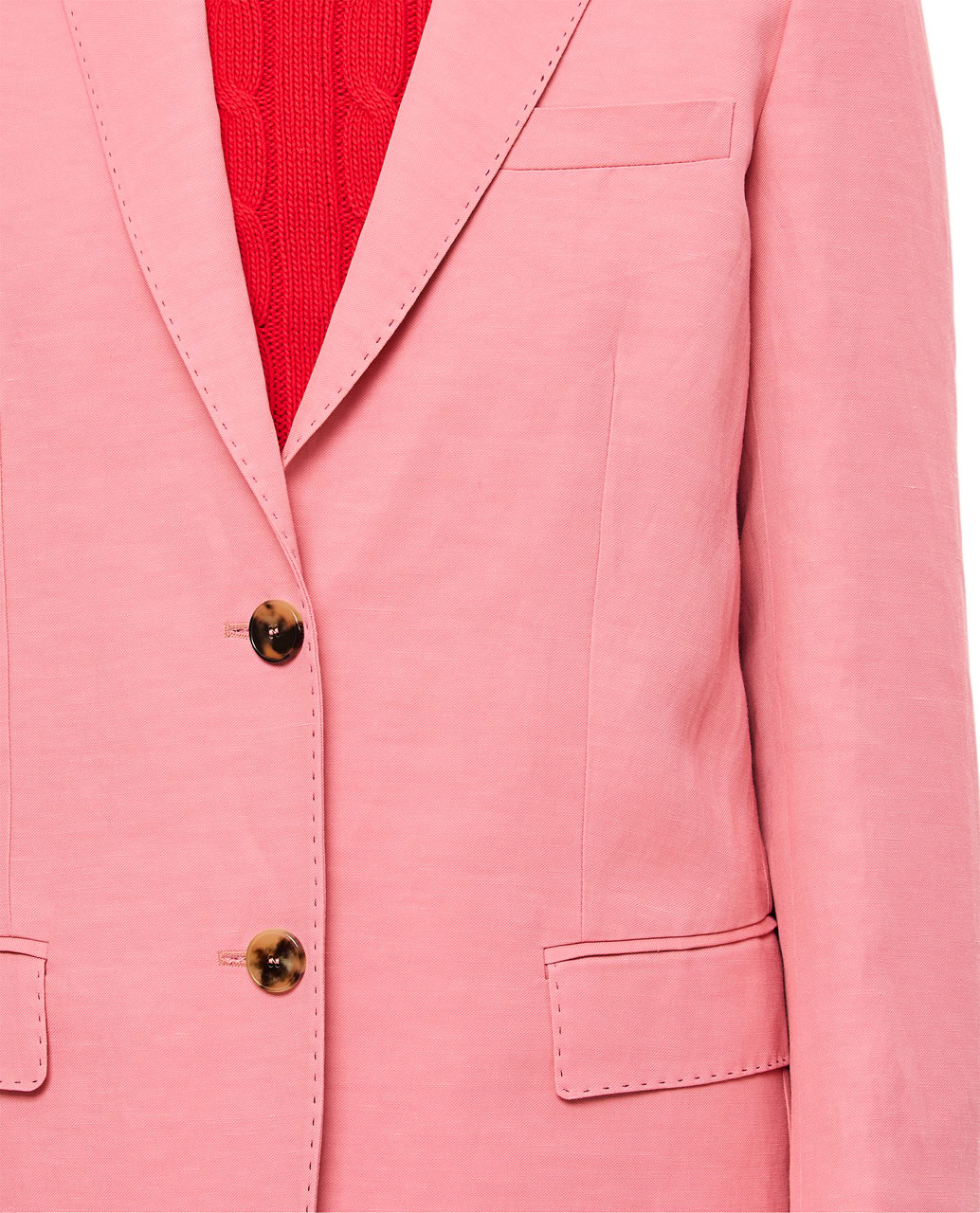 Alberto Biani Tailored Pink Lapel Jacket With Flap Pockets Roze