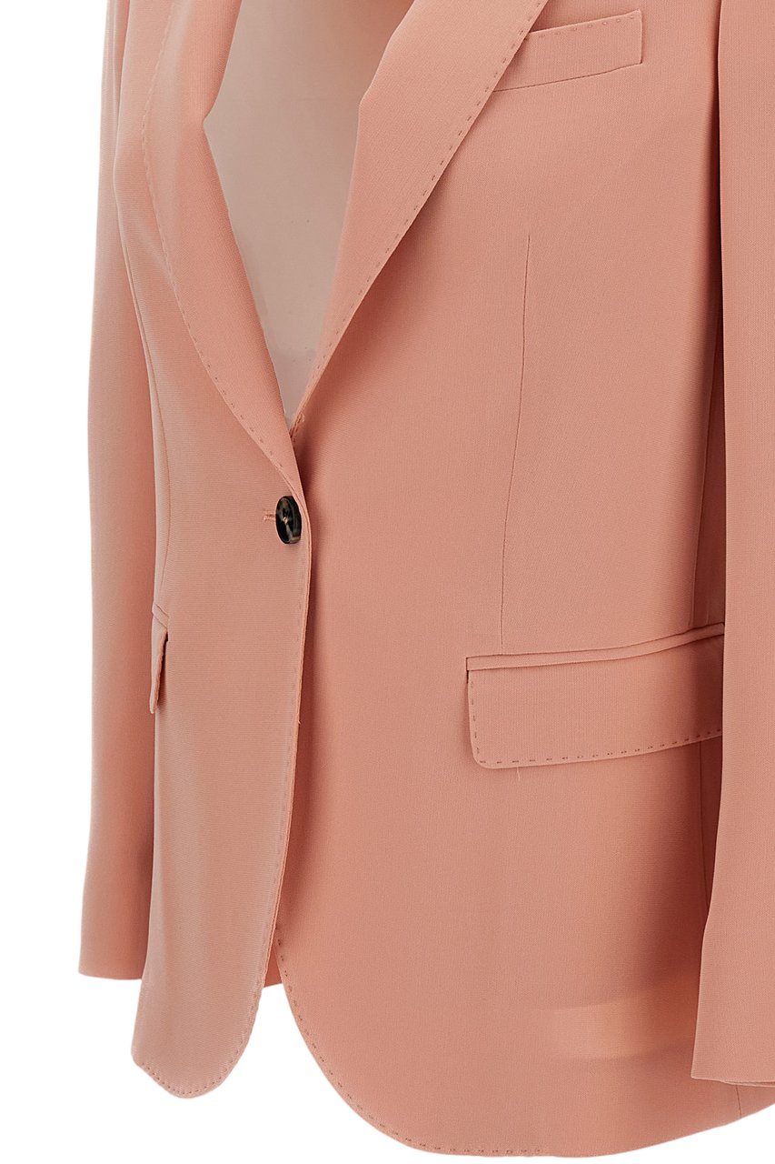 Alberto Biani Single-Breasted Cady Blazer Neutraal