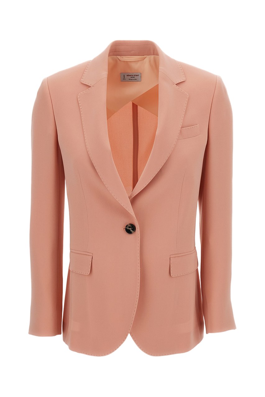 Alberto Biani Single-Breasted Cady Blazer Neutraal