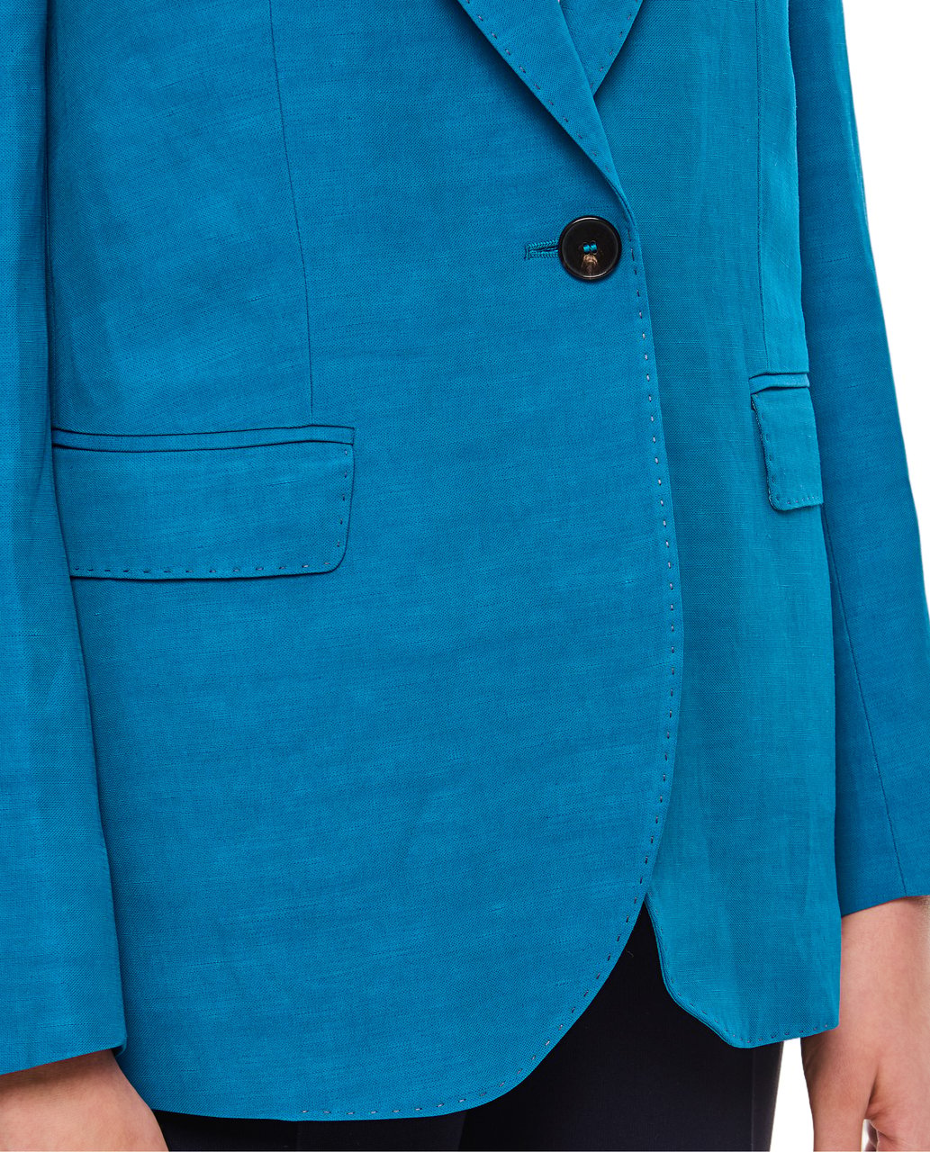 Alberto Biani Light Blue Tailored Jacket With Single-Button Fastening Blauw