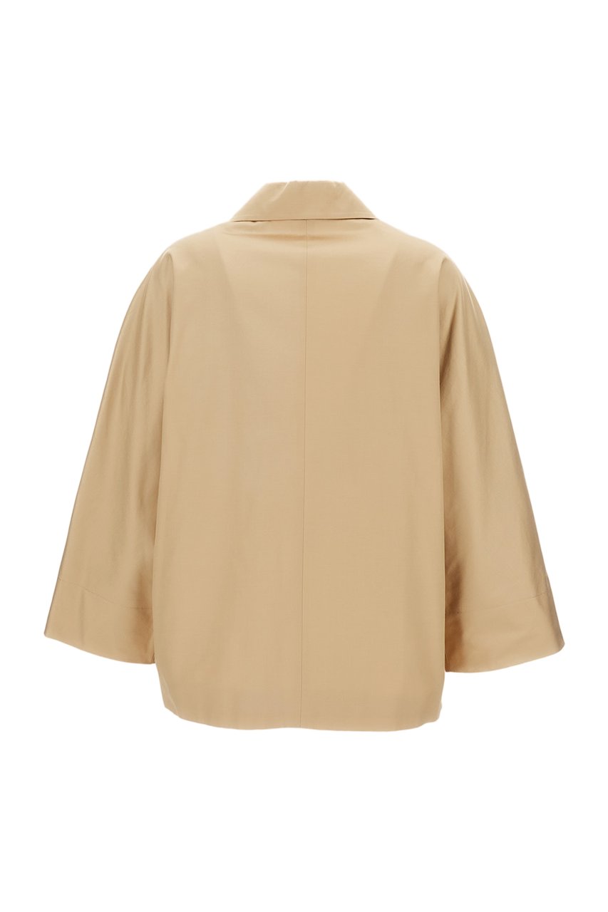 Alberto Biani Silk Blend Boxy Jacket Neutraal