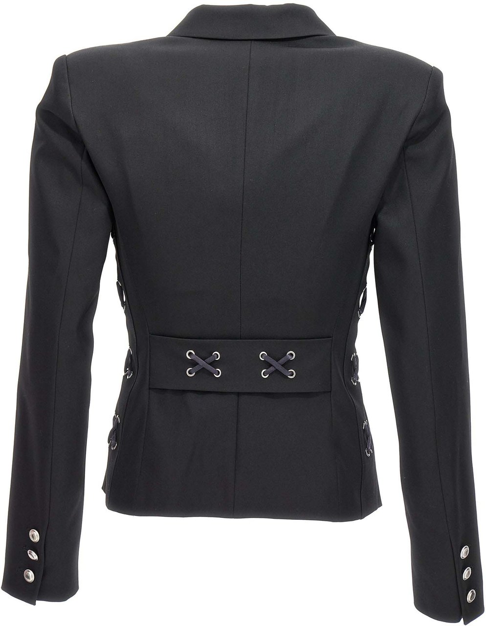 Alessandra Rich Black Wool Blazer Zwart